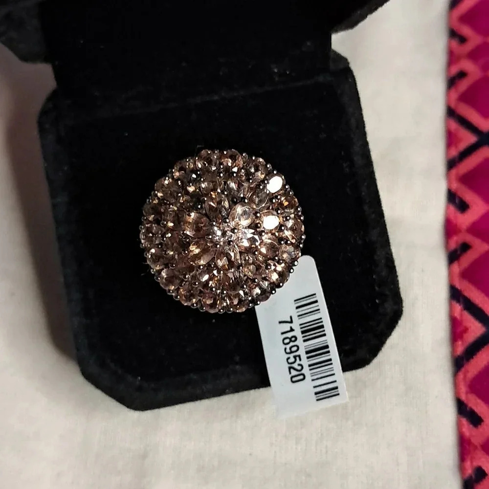 Natural Jenipapo Andalusite Large Cluster Style Ring.